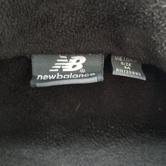 New Balance Jacket Mens Medium Black Zip Fleece Pockets Mock Neck Outdoor - Picture 8 of 11